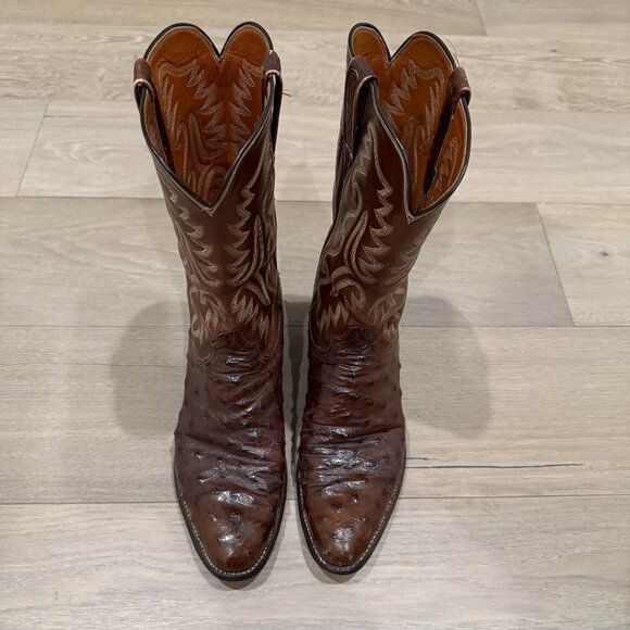 Men\'s Brown Ostrich Lucchese Boots